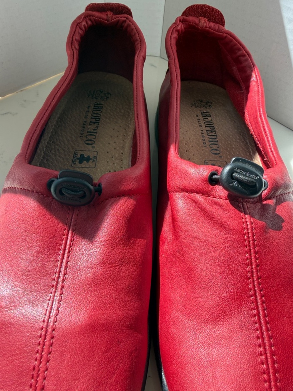 RARE! Arcopedico Red Leather Slip-On Flats EU 42 US 11 Portugal - Picture 8 of 8